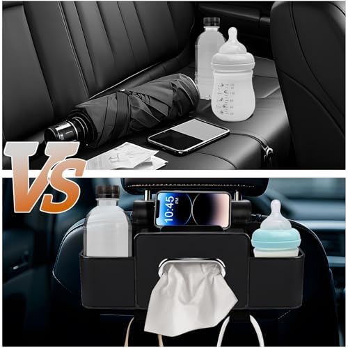 Car Back Seat Organizer with Tissue and Storage Hook - Image 3