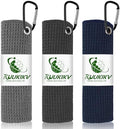 3 Pack 16" X 16" Golf Towels for Golf Bags, 3 Stain-Resistant Colors by KuukikvDirect