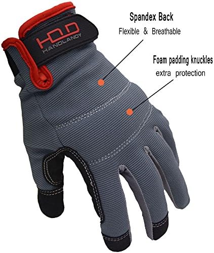 HANDLANDY Work Gloves for Men & Women, Utility Mechanic Working Gloves Touch - Image 4
