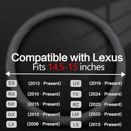 Leather Car Steering Wheel Cover, Breathable Laser-Perforated, Premium Texture - Image 3