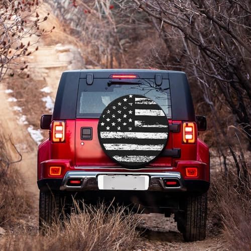 15" Spare Tire Covers for Tire, USA Flag Trailer Spare Tire Cover for - Image 4