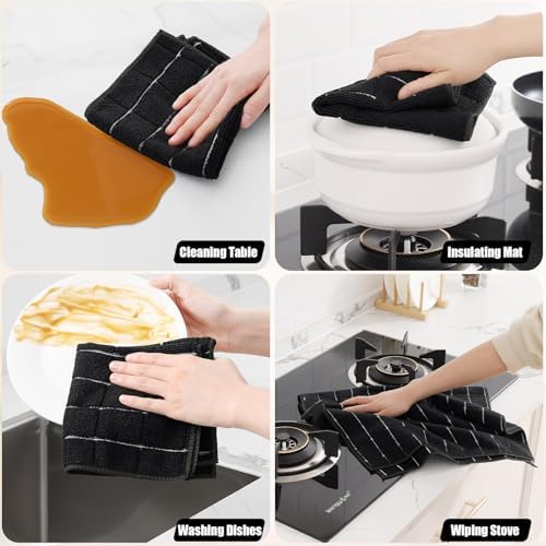 Homaxy Microfiber Kitchen Towels and Dishcloths Sets, 20 Pack - Image 5