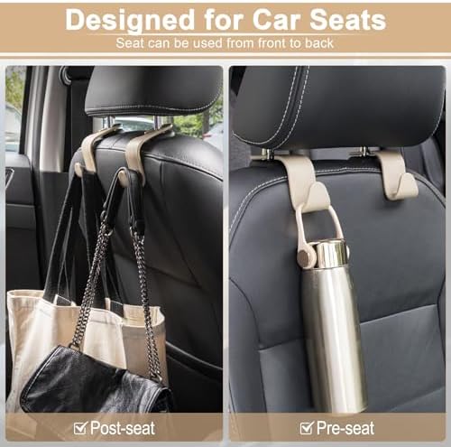 LivTee Car Seat Headrest Hook, Auto Seat Hook Hangers Storage Organizer - Image 6