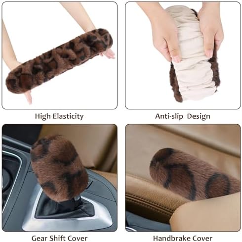 Accmor Fuzzy Car Steering Wheel Cover, Universal Fit Fur Auto Wheel Cover & - Image 5