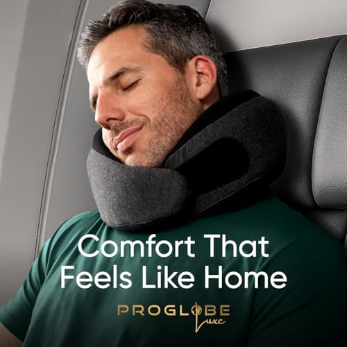 Proglobe Luxe Travel Neck Support Pillow, 100% Memory Foam, Ash Black - Image 6