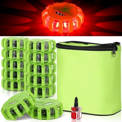 Tallew 12 Pack LED Road Flares Emergency Lights, 9 Flash Modes by Tallew