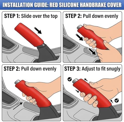 Car Handbrake Cover, Anti-Slip Silicone Automotive Handle Grip Protector - Image 4