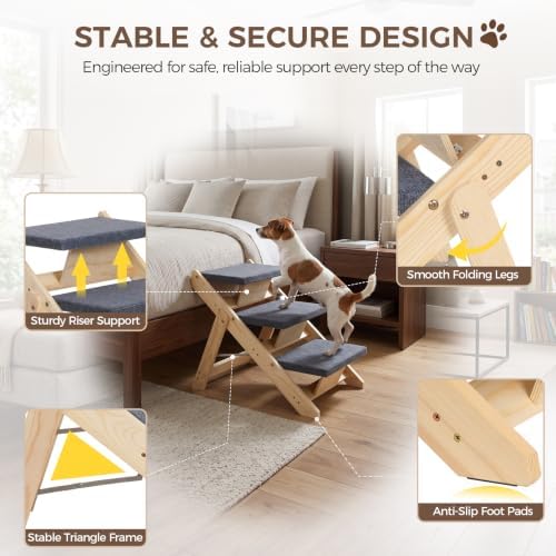 Foldable Pet Stairs with Non-Slip Surface, Portable Dog 3 Steps Ramp - Image 5