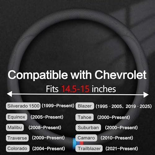 Leather Car Steering Wheel Cover, Tricolor Sporty Style, Breathable - Image 3