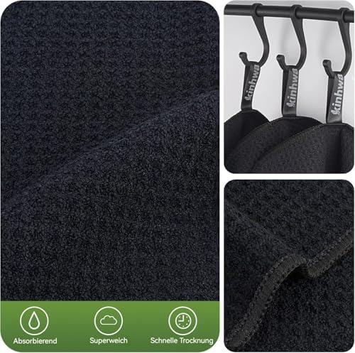 KinHwa Waffle Microfiber Dish Cloths Black Kitchen Towels, Washcloths - Image 3