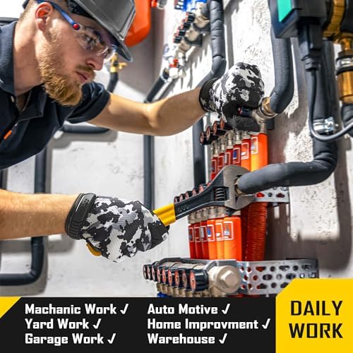 COOLJOB Mechanic Safety Work Gloves, Enhanced Anti-Slip Grip Tactical Gloves - Image 6
