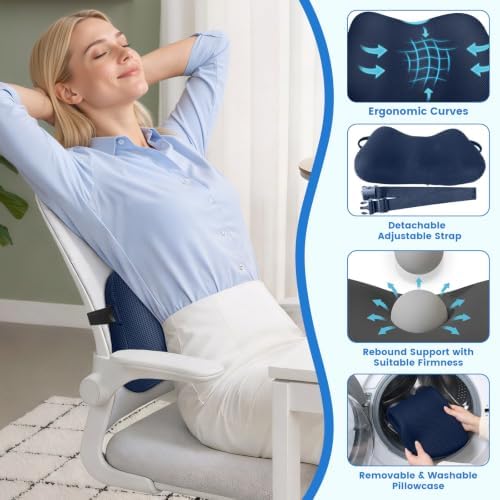 Lumbar Support Pillow, Memory Foam Back Cushion - Image 3