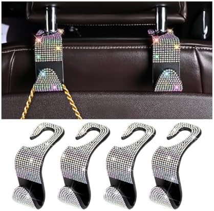 Zpana 4PCS Bling Car Seat Headrest Hooks, Vehicle Back Seat Purse Handbag by Zpana