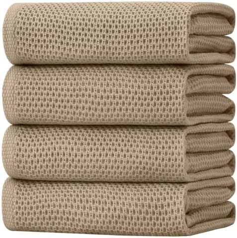 Homaxy 100% Cotton Oversized Waffle Weave Kitchen Towels 4-Pack by Homaxy