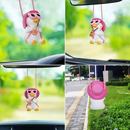Pink Swinging Duck Car Hanging Ornament - Image 2