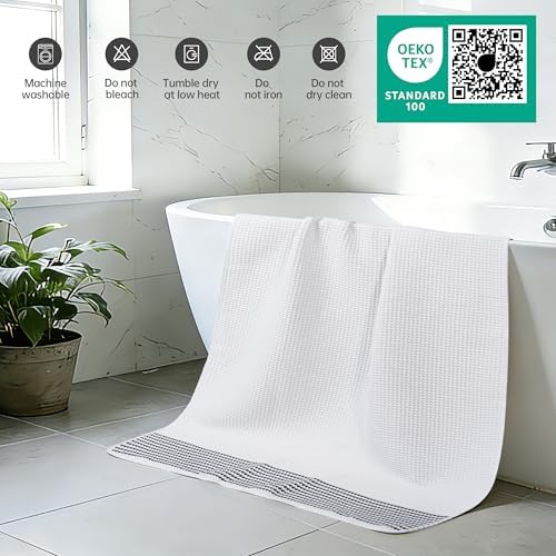 MICROFI New Microfiber Waffle Bath Towels, 2 Pieces, Fast Drying, Lint Free 430 - Image 5