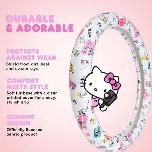 Hello Kitty Steering Wheel Cover, Official Sanrio Car Steering Wheel Cover - Image 3