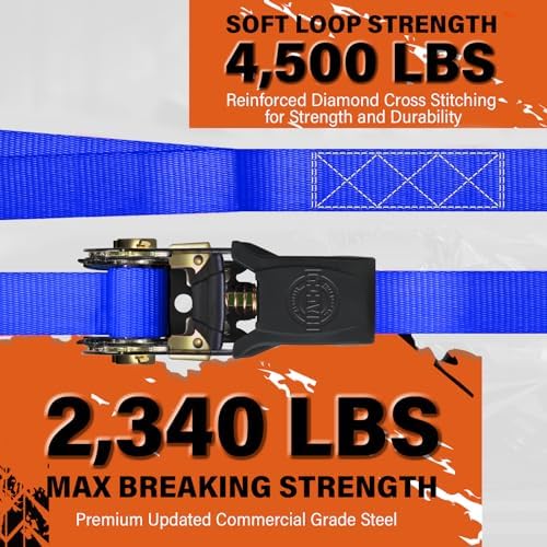 Haccoplanet Ratchet Tie Down Straps, 1 in x 16 ft - Image 4