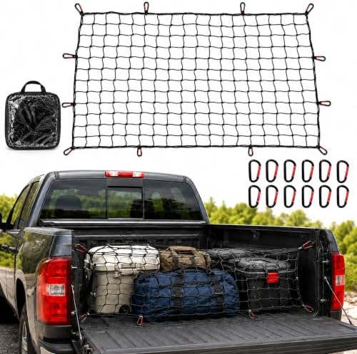 Cargo Net for Pickup Truck Bed, Heavy Duty Bungee Net by Unknown