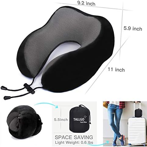 TALLGO Travel Pillow, Best Memory Foam Neck Pillow Head Support Soft Pillow - Image 4