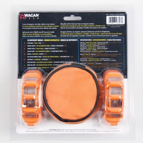Wagan EL2639-3 FRED Flashing Roadside Emergency Disc LED Flare 9 Flash Modes - Image 3