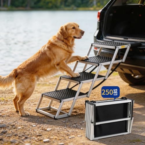 Foldable Dog Stairs for Car, Non-Slip Ramp for SUV, 250 lbs - Image 2