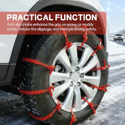 Wuyaoyao 10PCS Anti-Skid Snow Tire Chains, Universal Reusable Plastic Winter - Image 4