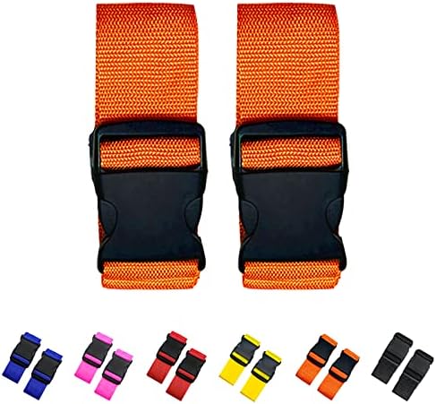 2 Pack Suitcase Straps, Bright Color Adjustable Luggage Belts, TSA Approved by Jcpmcxs