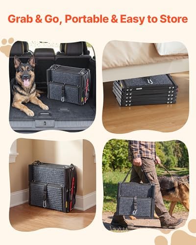 VEVOR Dog Stairs for Car, 5 Steps Extra Wide Foldable Dog Ramp for Large Dogs - Image 5