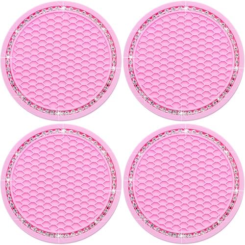 4PCS Bling Cup Holder Coaster, 2.75 Inch Auto Car Cup Holder Insert Coasters by MEAJOO