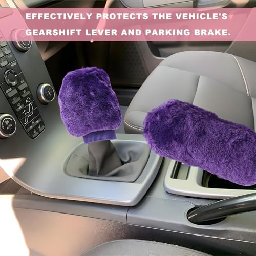 Sun Walker Fluffy Car Gear Shift Knob & Handbrake Cover, Furry Auto Hand Brake - Image 4