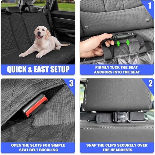 Yonktoo Dog Car Seat Cover for Back Seat, 60/40 Split Bench - Image 6