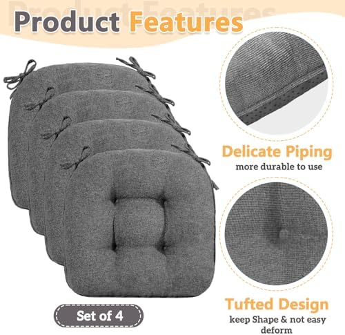 MAGIC ELEPHANT Chair Cushions for Dining Chair, Shredded Memory Foam Kitchen - Image 5