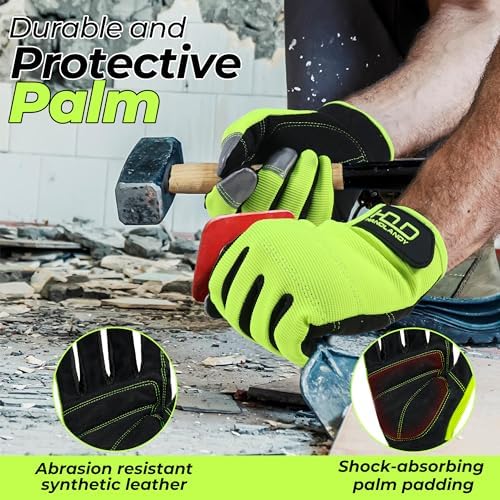 HANDLANDY Work Gloves for Men & Women, Utility Mechanic Working Gloves Touch - Image 2