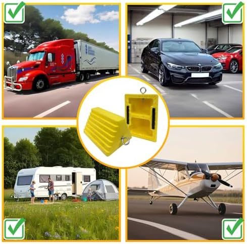 ROBLOCK 4 Packs Wheel Chocks Heavy Duty Yellow - Image 4