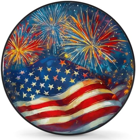 Fireworks Flag Spare Tire Cover Dust-Proof Wheel Protector by Unknown