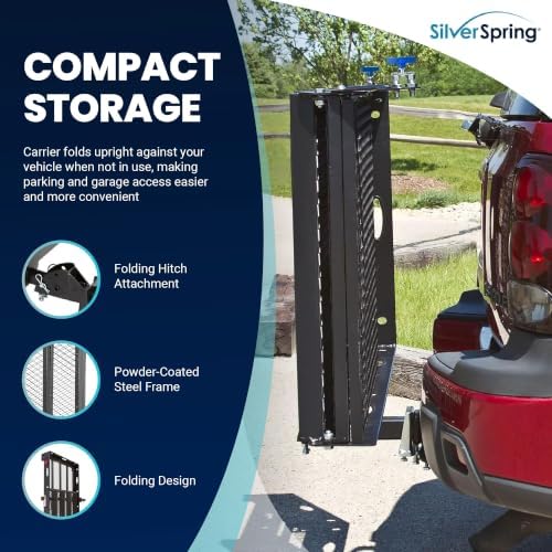 Silver Spring Folding Steel Wheelchair Scooter Carrier, 500 lb, 59 in Ramp - Image 4