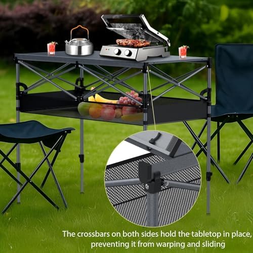 Anbte 34.2” Tall Folding Camping Table, Aluminum Portable, 39” X 20” - Image 6