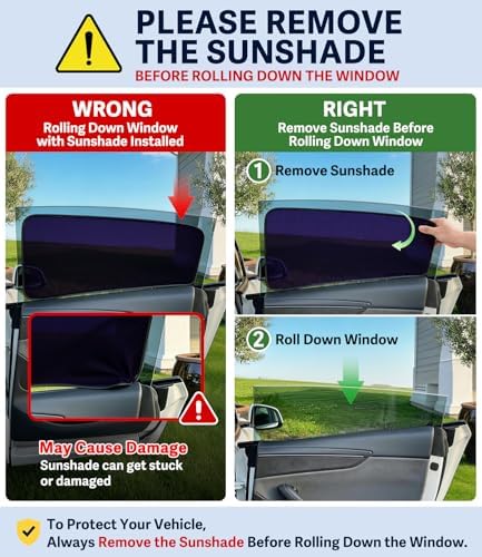 XCBYT 2020-2024 Tesla Model Y Window Shades, Static Cling 4 Pack - Image 2