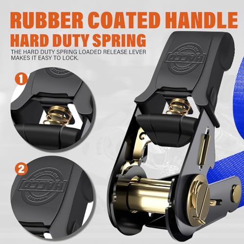 Haccoplanet Ratchet Tie Down Straps, 1 in x 16 ft - Image 2