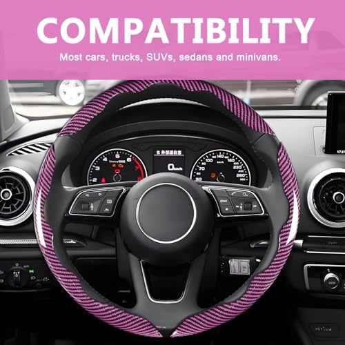 3pcs Universal Carbon Fiber Steering Wheel Cover - Image 7