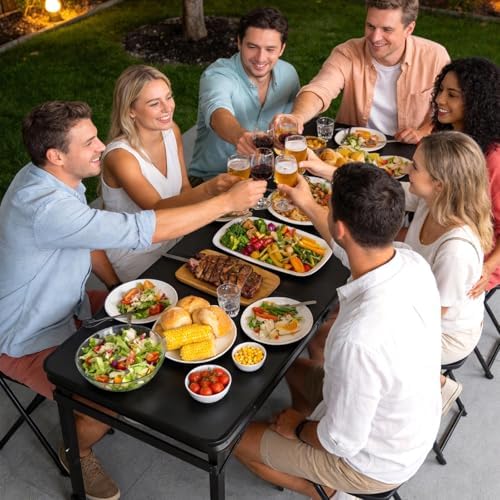 Folding Camping Table 6Ft X 2Ft, Aluminum Portable Adjustable Fold Table - Image 2
