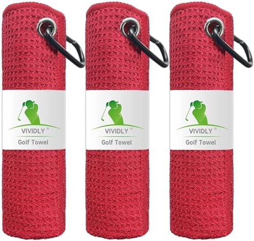 3 Pack 16"x16" Waffle Microfiber Golf Towels by VIVIDLY