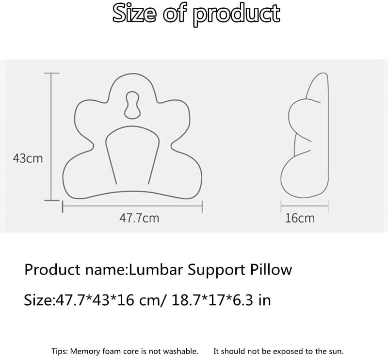 Lumbar Support Pillow for Office Chair, Back Support Pillow for Car - Image 7