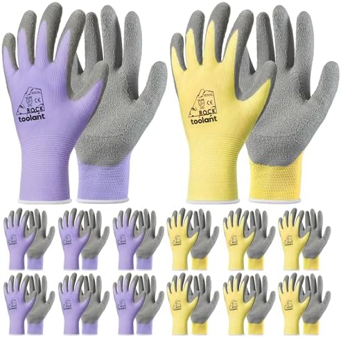 toolant Crinkle Latex Work Gloves, 12 Pairs by toolant