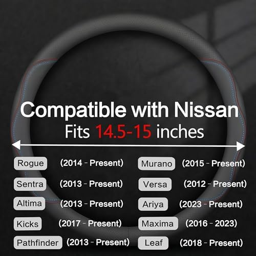 Leather Car Steering Wheel Cover, Breathable Laser-Perforated, Premium Texture - Image 3