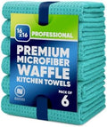 Kitchen Towels - Microfiber Waffle Weave Towels | Absorbent, No Lint, Commercial by MicrofiberWholesale