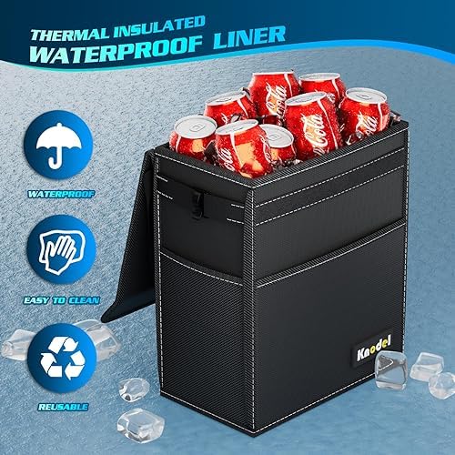 K KNODEL Car Trash Can with Lid, Car Garbage, Bin and Bag - Image 4