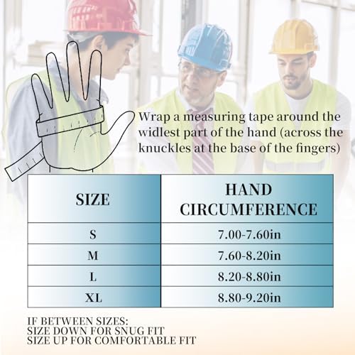 Safety Work Gloves 2 Pairs, Men's Utility Mechanic Working Gloves - Image 4