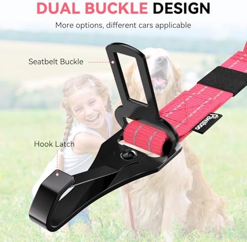 Pawaboo 2Pack Dog Car Seatbelt, 3-in-1 Dog Tether - Image 3